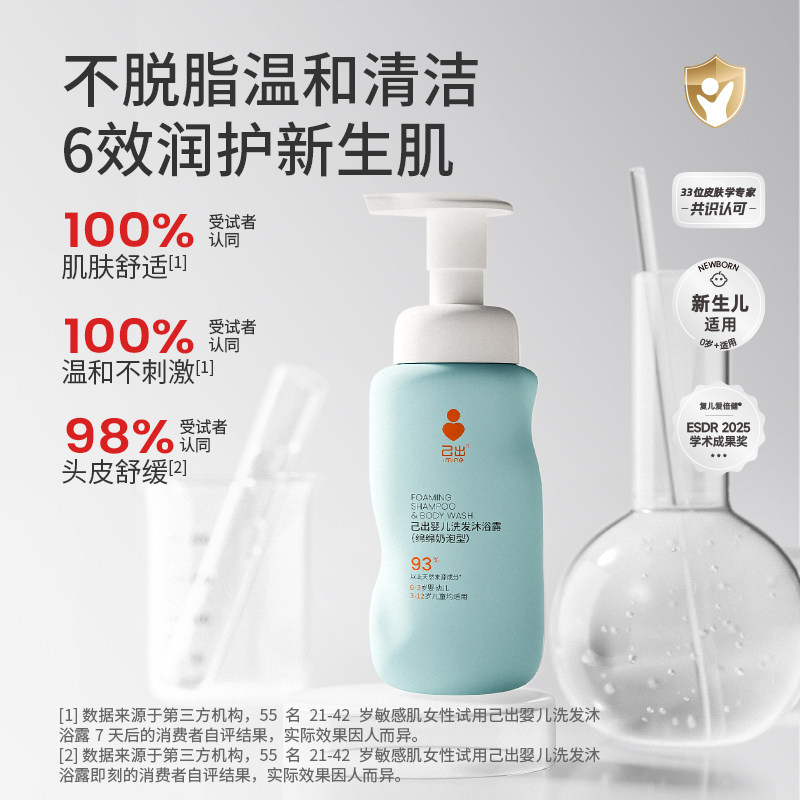 己出婴童洗沐二合一复旦儿科宝宝洗发水沐浴露氨基酸温和清洁保湿