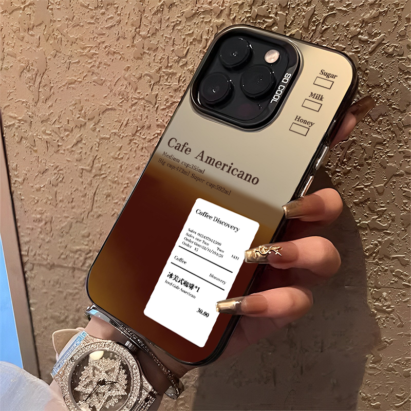 咖啡手机壳适用苹果16冰美式iphone14小米15oppofindx8华为mate70pro荣耀nova13/p30红米vivox200一加ace魅族-图2