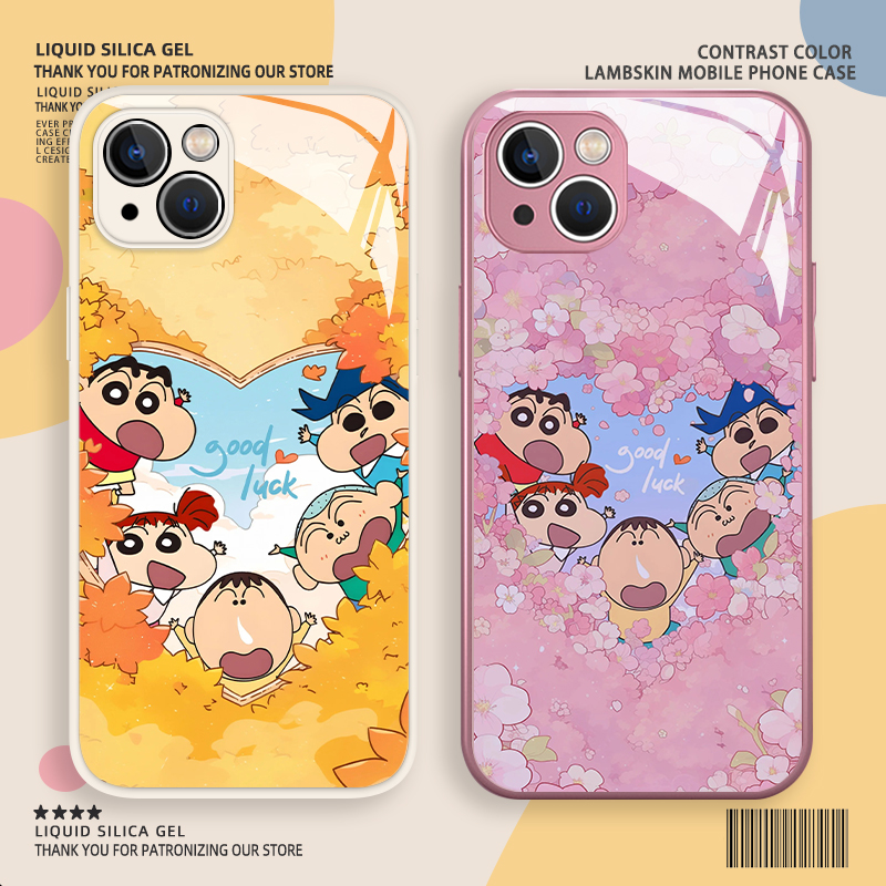 蜡笔小新适用苹果16手机壳iphone15可爱opporeno13情侣vivox200卡通iqooz9一加ace3秋冬findx8/neo10/s17e/12 - 图1