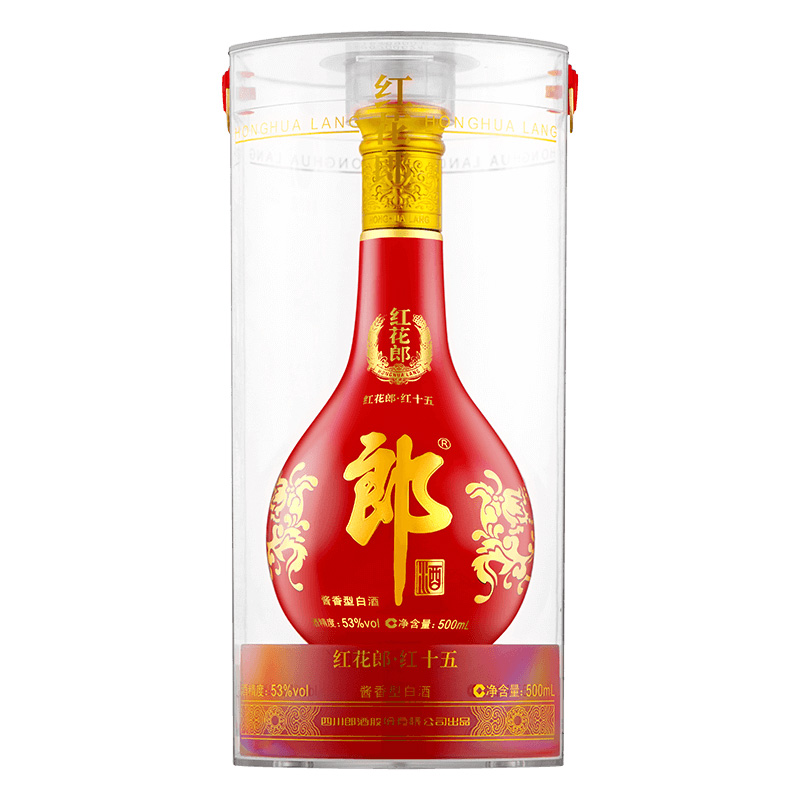 酒小二 郎酒红花郎十五年53度酱香型白酒500ml*1瓶 送礼装 正品
