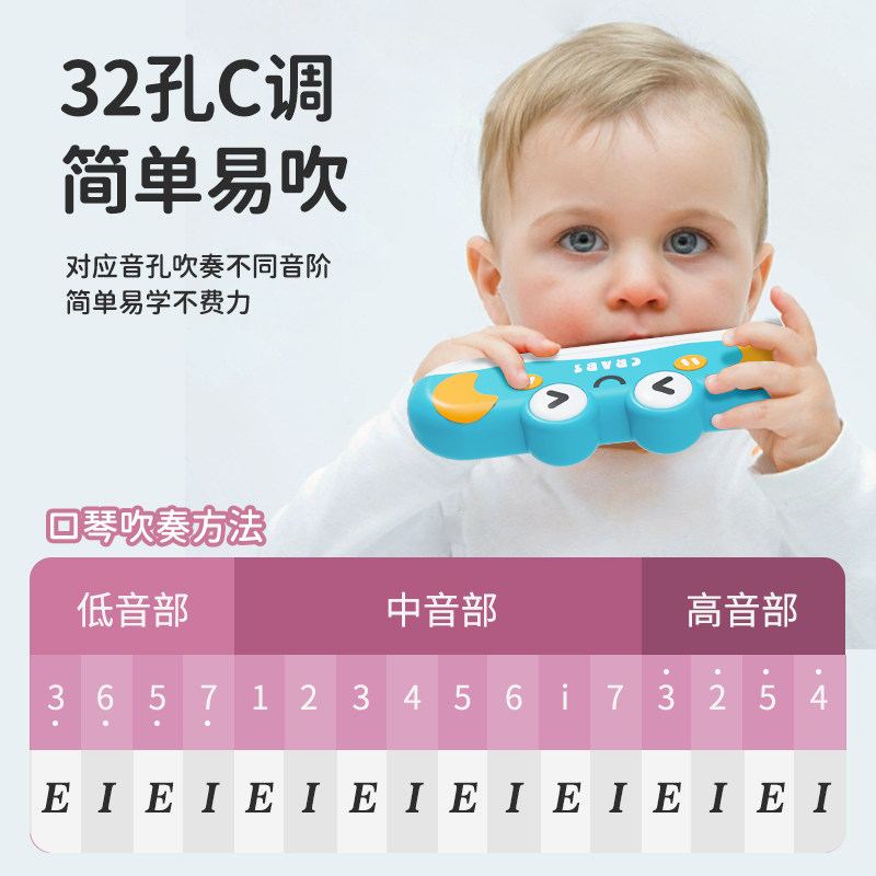 儿童口琴玩具宝宝专用吹奏乐器锻炼气息初学者入门婴幼儿口风琴女,淘宝优惠券,粉丝福利购,淘宝优惠卷
