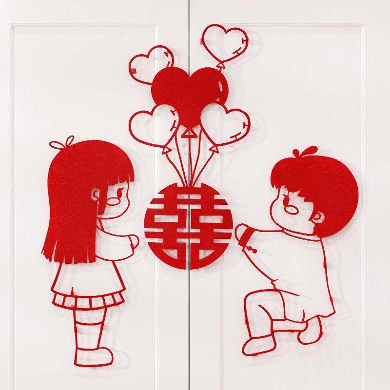 Special cabinet door decoration with wedding words, wardrobe 