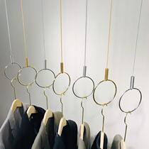 Shop Show Shelf Hanger Upper Wall Hook Pendant Chain Clothing Shop Window Top Decorated Suspension Rings Silver large round ring