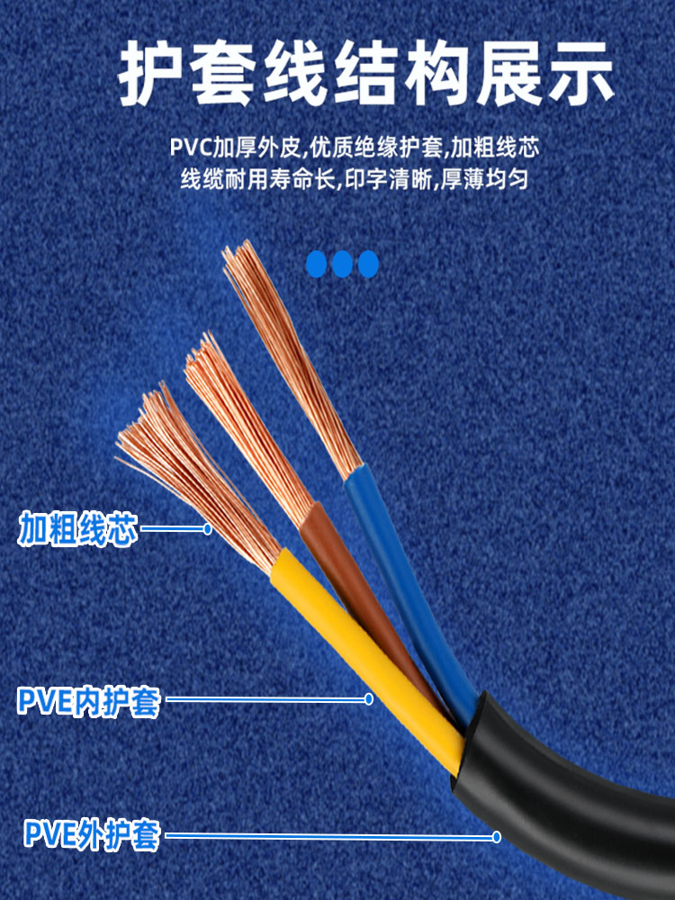 1【00条价】大功率纯铜国标三插电源线10A16a插头带线3芯单头 - 图2