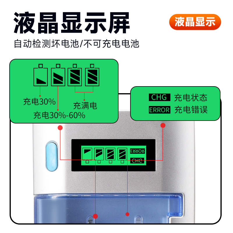 CITYORK 1号充电电池套装智能充电器燃气灶热水器专用一号D型快充大容量 - 图0