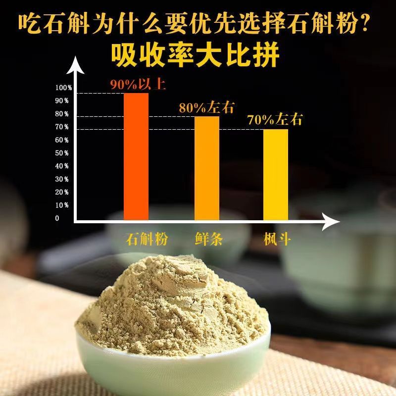 石斛粉正宗纯粉铁皮石斛野生石斛枫斗条霍山石斛粉压片超细粉-图1