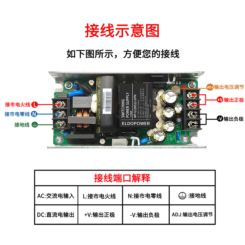 150W/200W宽压220V转12V19V36V48V24V开关电源可调模块AC-DC电源 - 图2