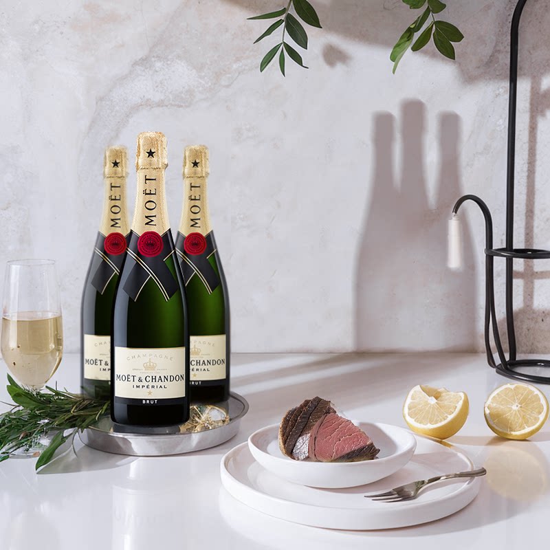 Moet& Chandon酩悦香槟酒礼盒装法国原瓶进口750ml生日节日送礼_虎窝淘