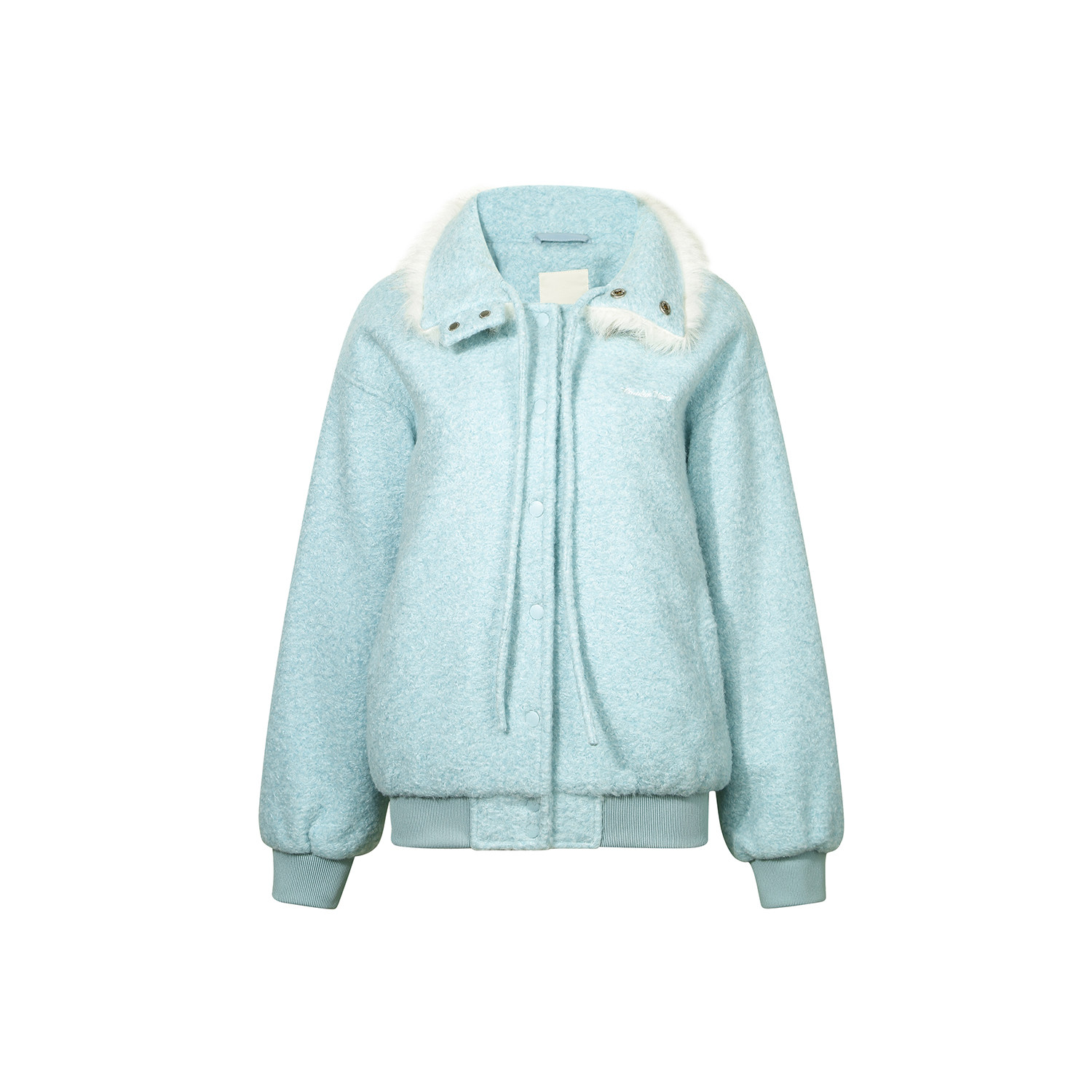 GUUKAHERO毛呢毛领围脖棒球服外套女 新款多巴胺保暖蝴蝶夹克棉服,淘宝优惠券,粉丝福利购,淘宝优惠卷