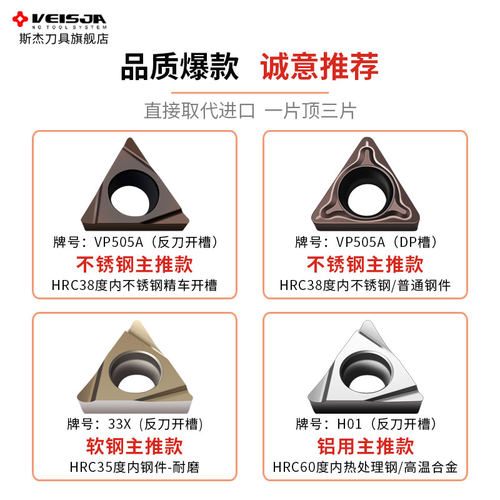 三角形数控刀片TBMT/TBGT060102钢件铝用不锈钢精车刀片 内孔刀片 - 图0