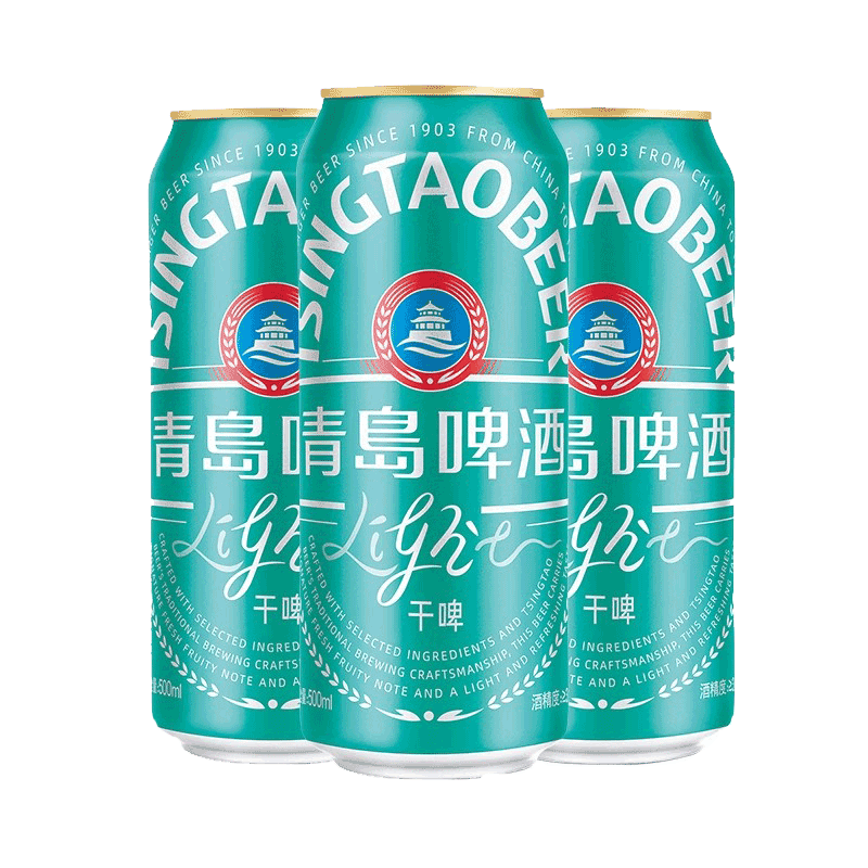 【7月产】新品青岛啤酒轻干啤500ml*6罐0糖拉格啤酒 - 图2