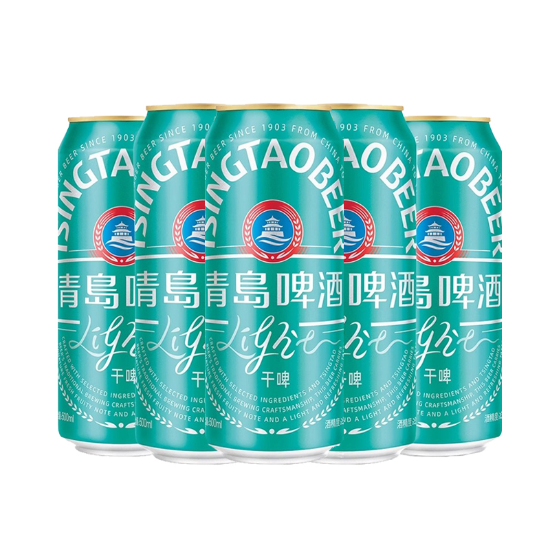 【7月产】新品青岛啤酒轻干啤500ml*6罐0糖拉格啤酒 - 图3