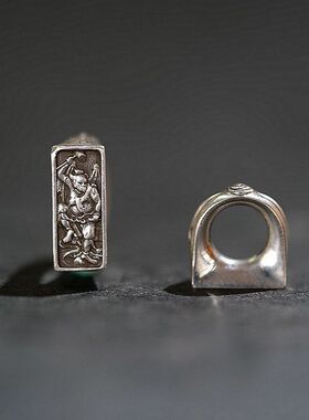藏式文玩风雷环925卡环卡子柏香籽百香籽星月金刚菩提文玩配饰