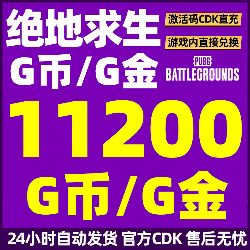 PUBGG币绝地求生 11200 G币 充值吃鸡金币激活码CDK箱子套装皮肤