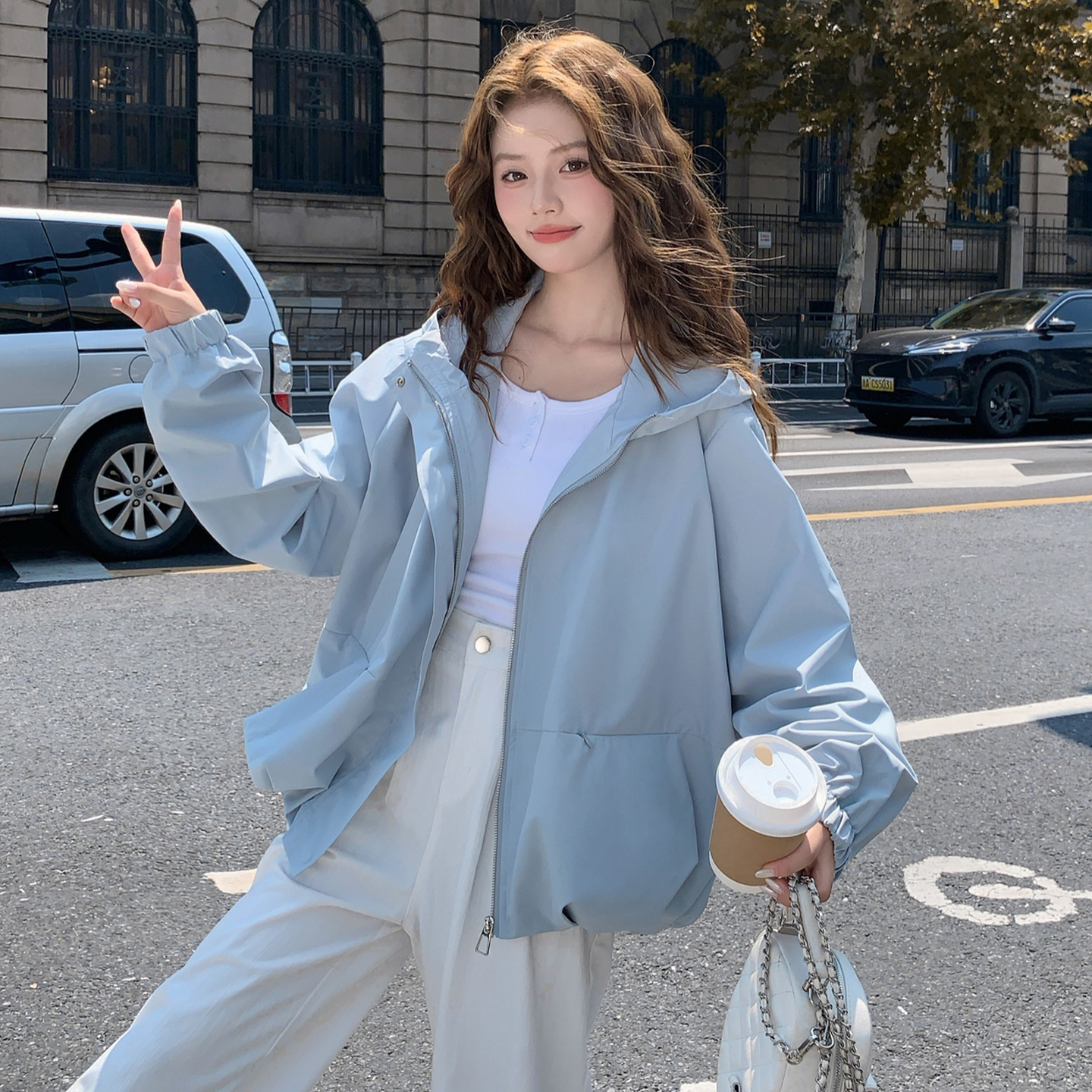 粉色外套女加绒2025新款今年流行爆款小个子巨好看的初冬加厚保暖 - 图0