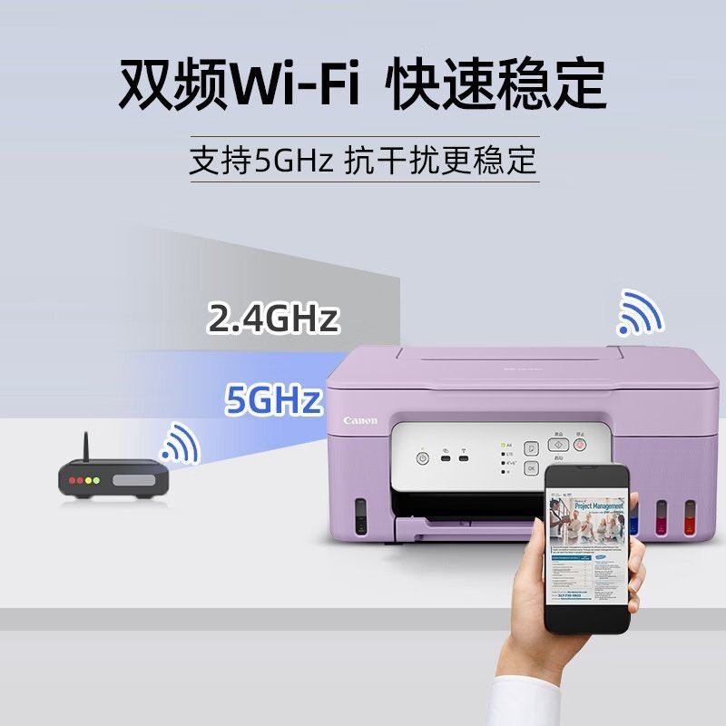 Canon佳能家用小型打印机G3832复印扫描一体机A4彩色照片喷墨连供 - 图1
