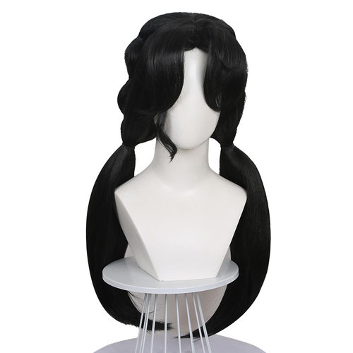 重返未来1999 梁月COS假发黑色哑光丝直发仿真头皮顶假发 - 图3