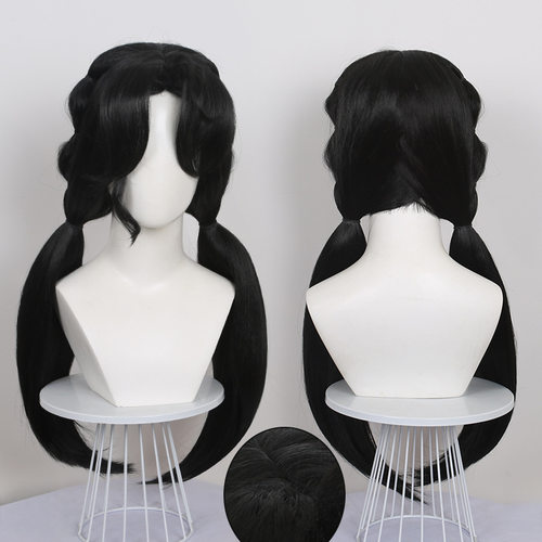 重返未来1999 梁月COS假发黑色哑光丝直发仿真头皮顶假发 - 图0