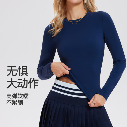 Спортивная теннисная одежда Corif, женская зимняя одежда для утреннего бега, повседневная тренировочная одежда с длинными рукавами, тонкий топ для бадминтона