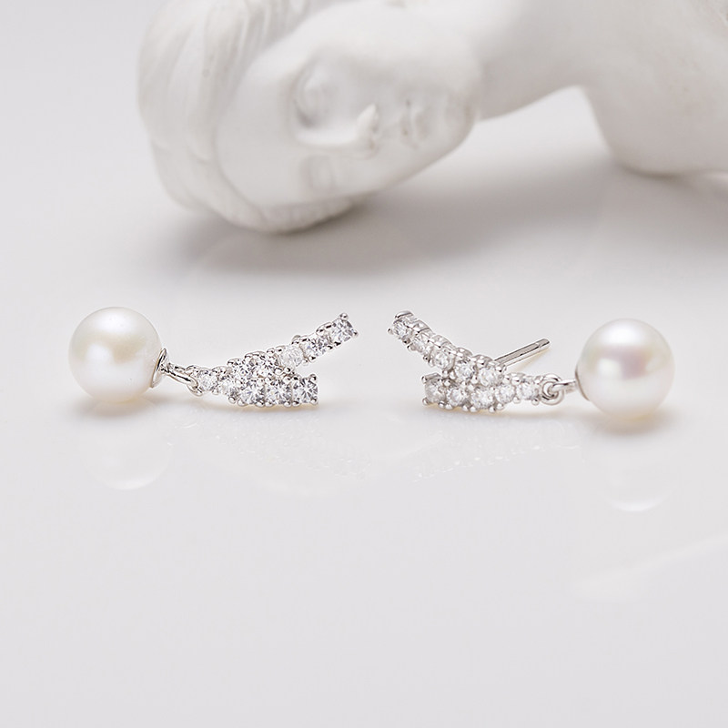 Audrey PearlS925银淡水珍珠耳饰6-7mm,淘宝优惠券,粉丝福利购,淘宝优惠卷