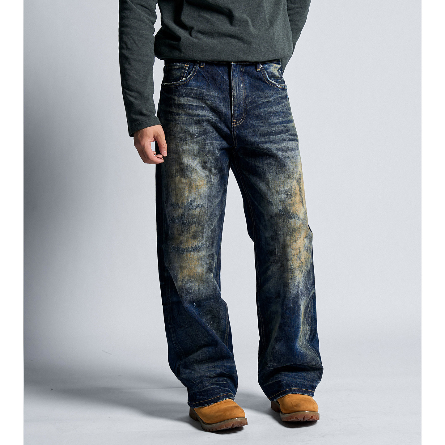 Dokie【微醺】赤耳15.7盎司003版型水洗直筒宽松牛仔裤男下装,淘宝优惠券,粉丝福利购,淘宝优惠卷