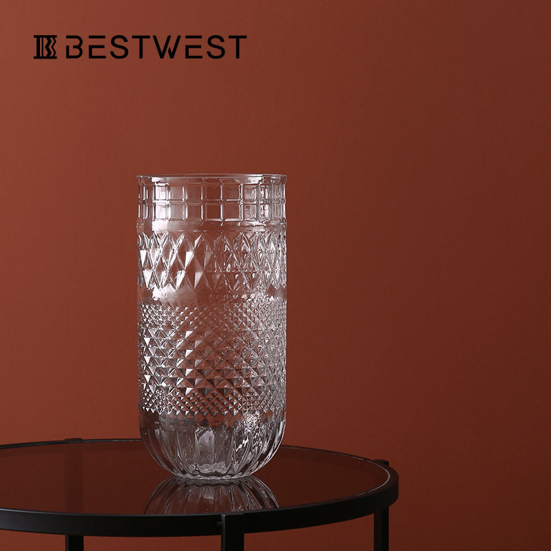Best west 透明水培玻璃花瓶摆件创意家居客厅玄关装饰品桌面器皿,淘宝优惠券,粉丝福利购,淘宝优惠卷