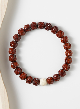 天然印度小叶紫檀手串泥料二标料琴料精工双线扭丝猛犸单圈男女款