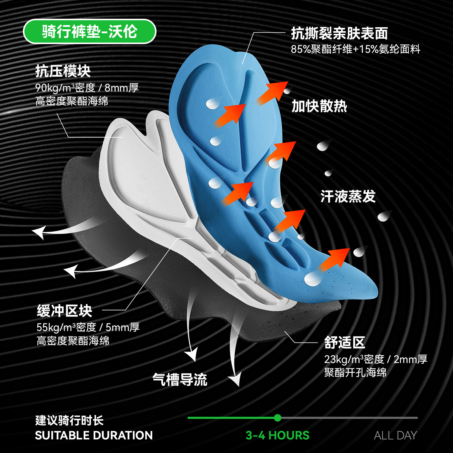 Road shock absorbing cycling pants Rock Brothers