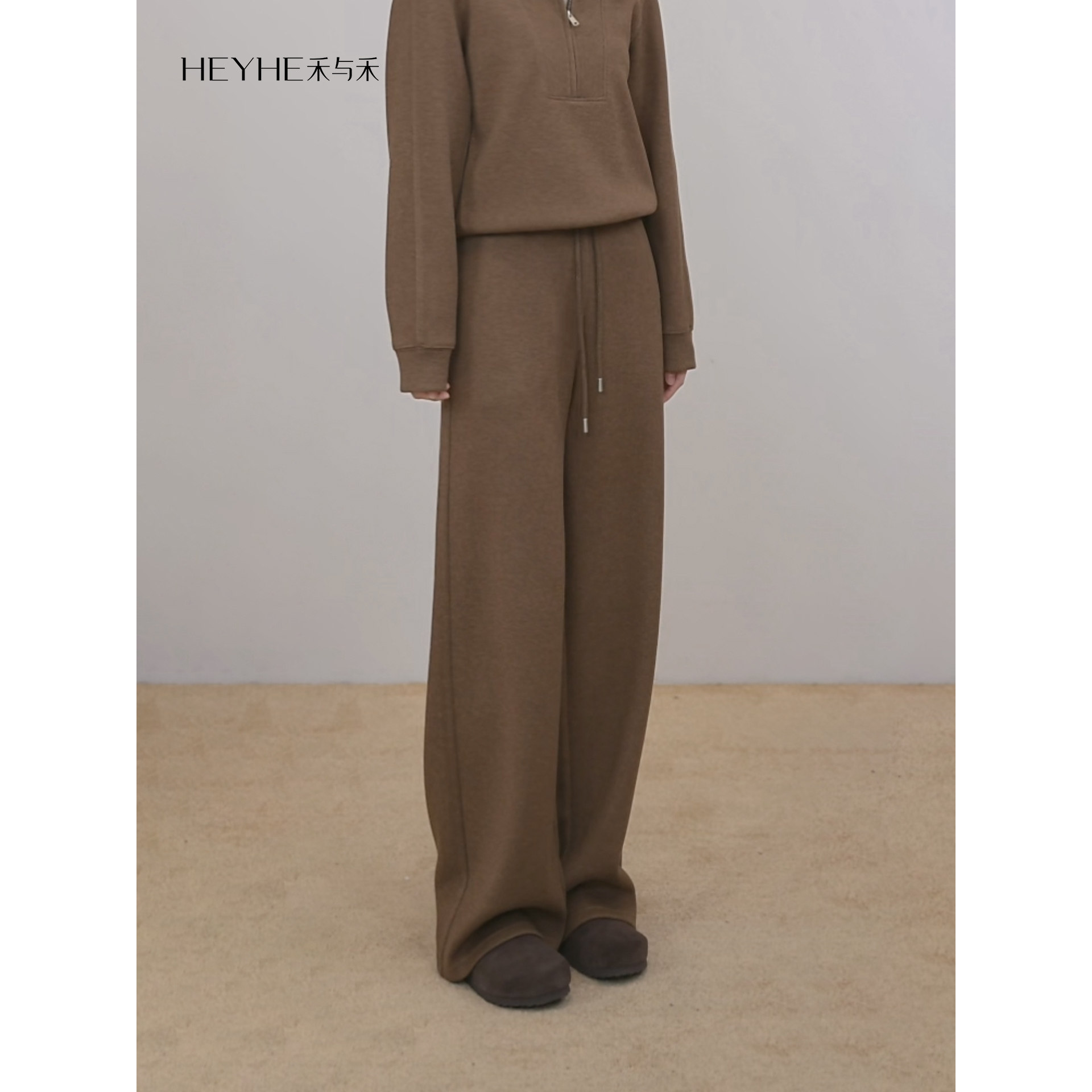 小禾【江南裤子】蚕丝羊毛色纺磨毛松紧抽绳宽松高腰阔腿显瘦裤女,淘宝优惠券,粉丝福利购,淘宝优惠卷