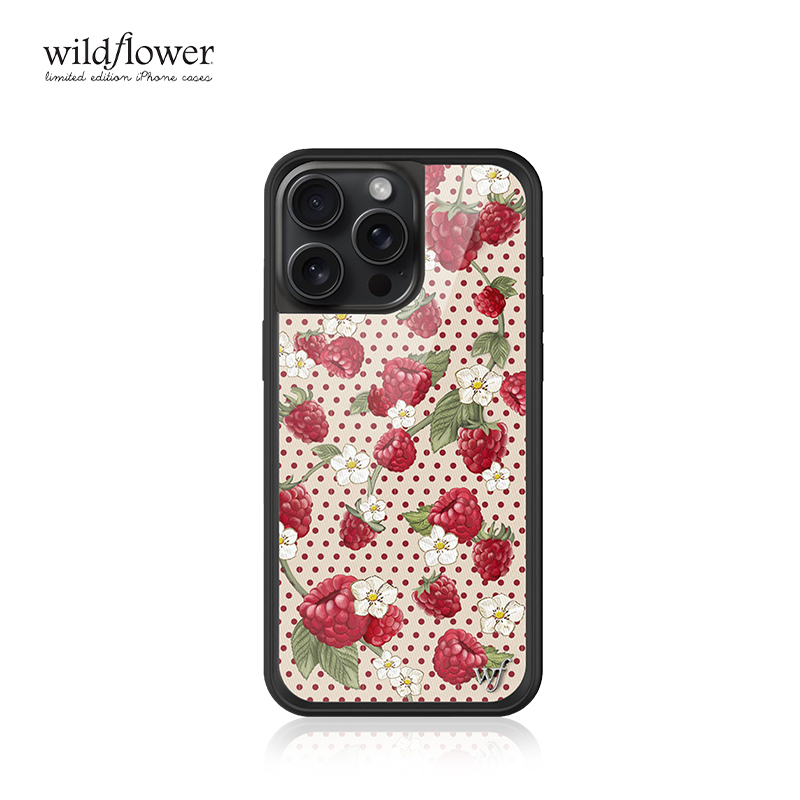 Wildflower树莓波点手机壳Raspberry Polka Dot适用苹果iPhone15/14/Pro/Max硬壳全包保护硅胶防摔欧美时尚wf - 图3