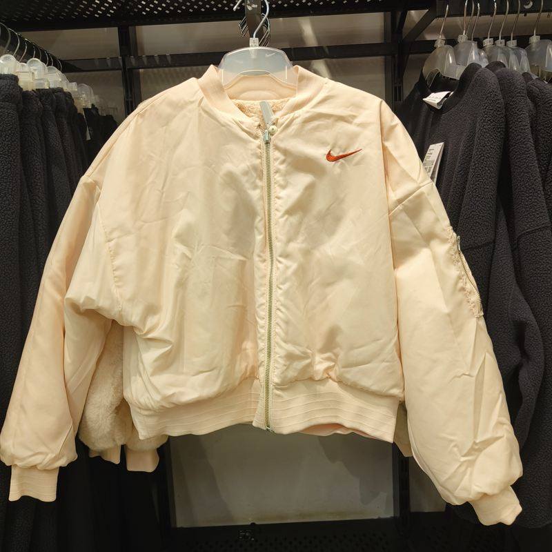 耐克Nike女冬季短款人造皮毛立领双面穿保暖毛绒宽松休闲夹克外套,淘宝优惠券,粉丝福利购,淘宝优惠卷