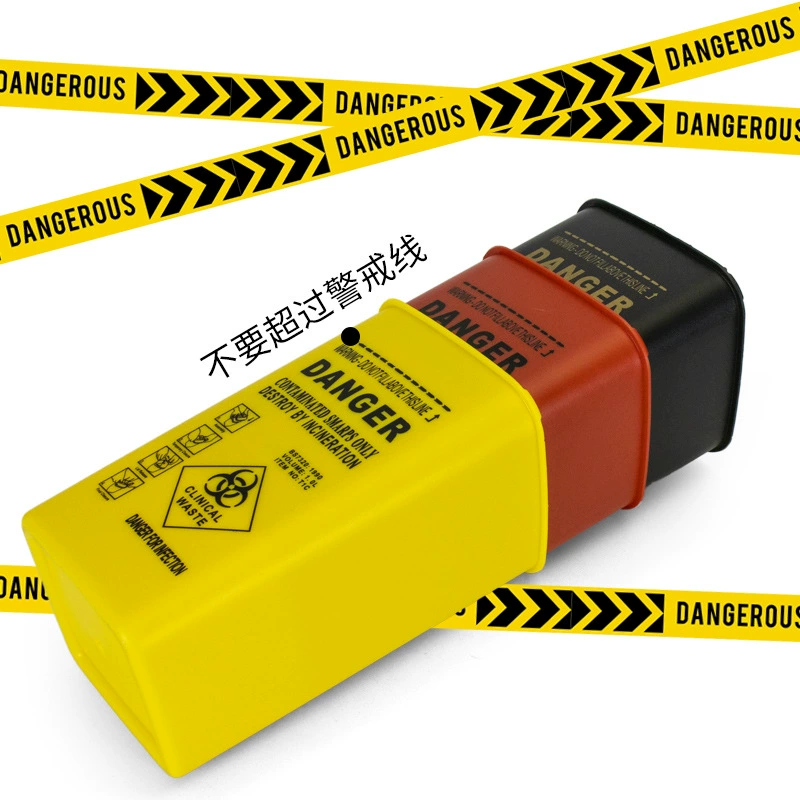 废弃纹绣针头刀片锐利器收纳桶纹身器材弃针收集盒医疗黄色垃圾桶 - 图1