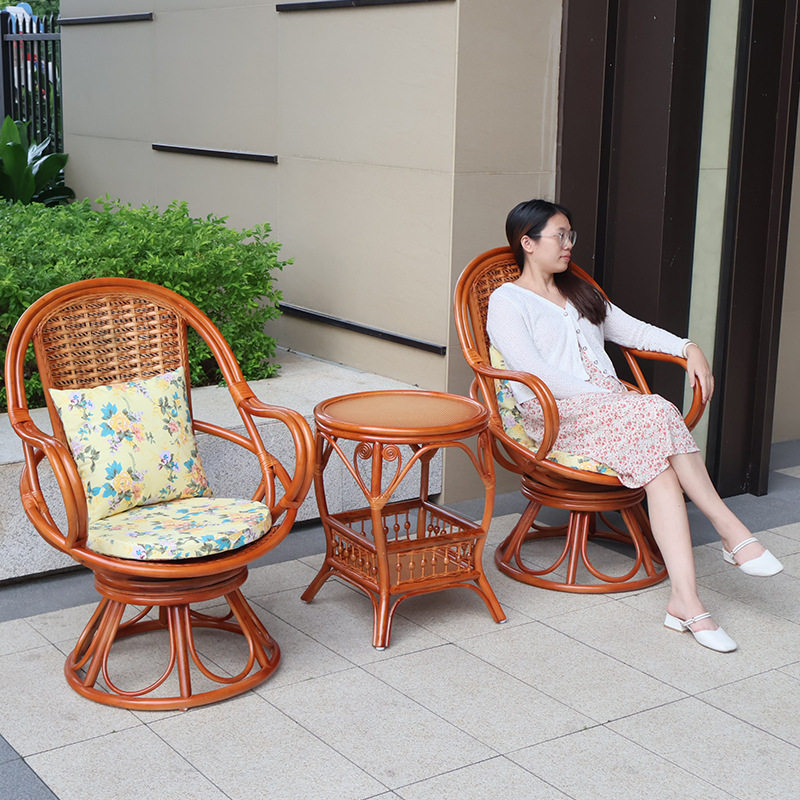 古典茶几藤椅家用客厅单人靠背椅休闲三件套真藤椅子茶几高背转椅,淘宝优惠券,粉丝福利购,淘宝优惠卷