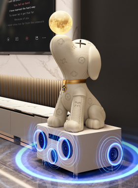 比格犬网红公仔大型落地摆件客厅电视柜家居装饰高档开业乔迁礼品