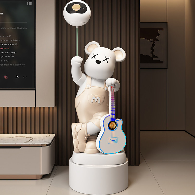 卡通小熊落地蓝牙存钱罐摆件客厅装饰品简约吉他气球造型家居布置,淘宝优惠券,粉丝福利购,淘宝优惠卷