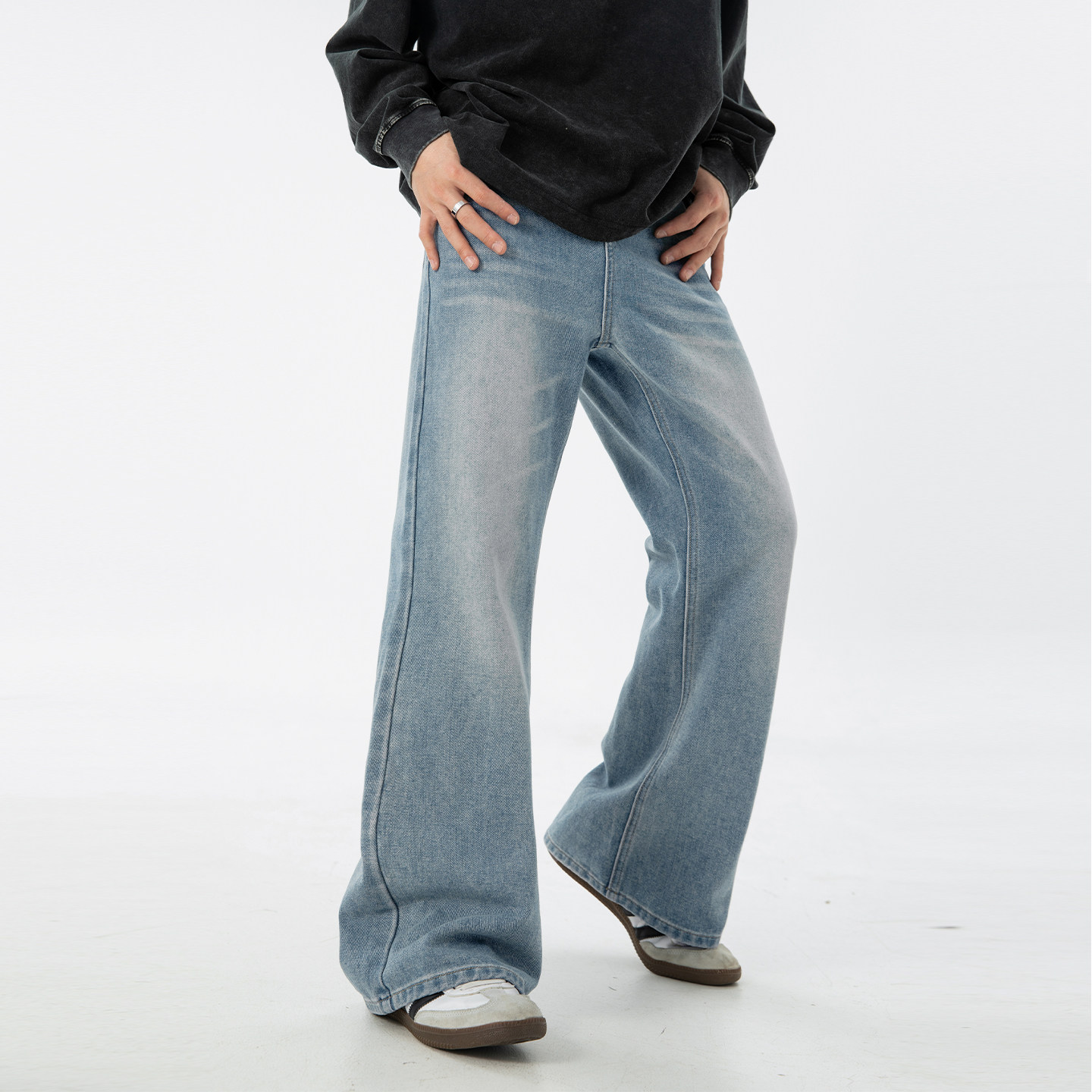 OFF-UP 美式复古水洗牛仔裤男款做旧宽松通勤日常直筒休闲裤,淘宝优惠券,粉丝福利购,淘宝优惠卷