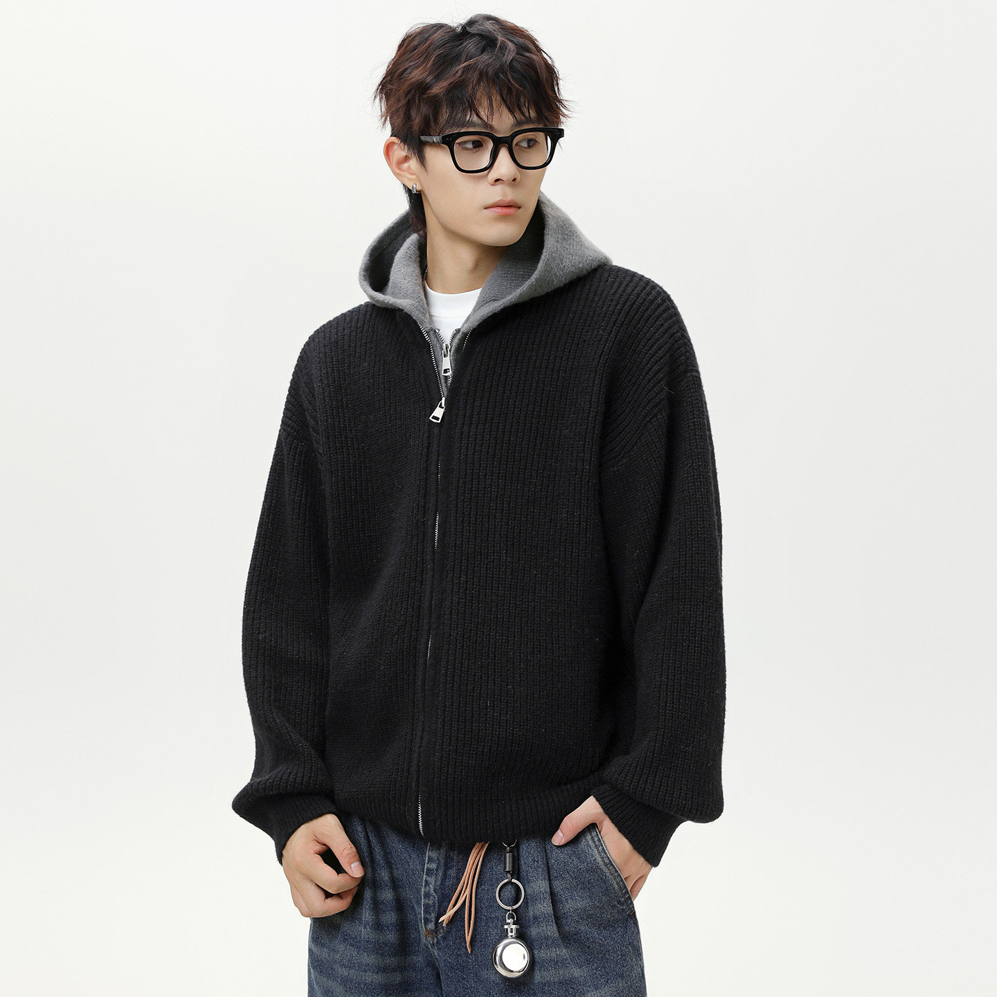 OFF-UP连帽针织开衫男女拉链毛衣外套,淘宝优惠券,粉丝福利购,淘宝优惠卷