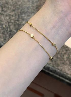 不掉色~钛钢手环手链可水