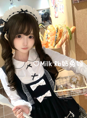 奶兔姬*黑白甜仆/ 可爱洛丽塔女仆发饰甜美cos配饰蝴蝶结女仆发箍