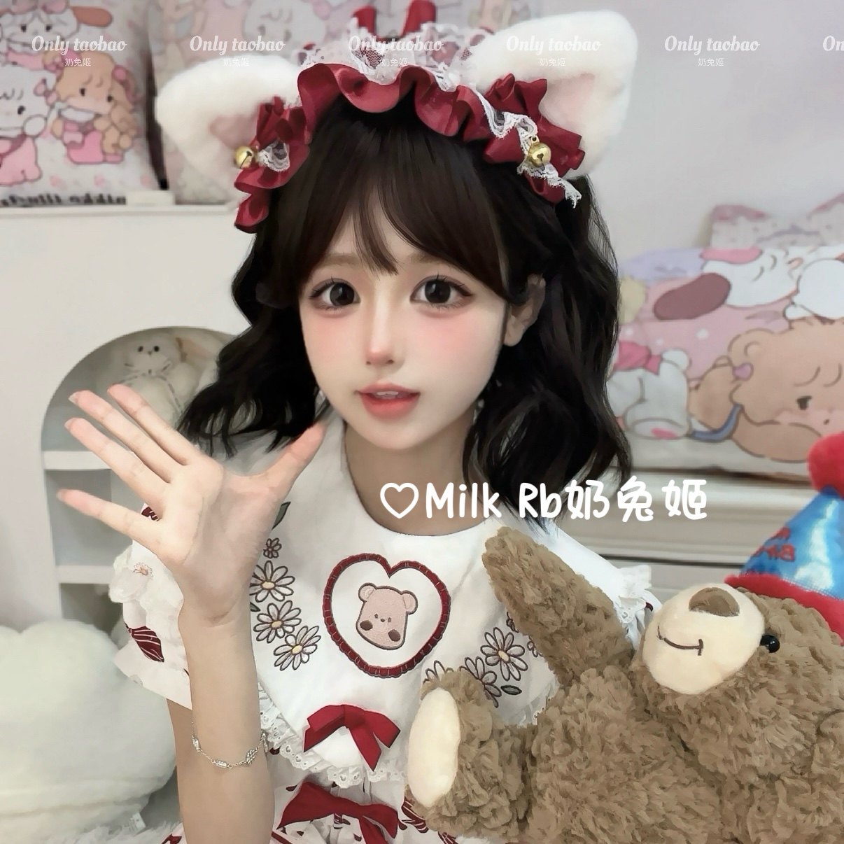 奶兔姬*猫猫女仆/ 可爱猫耳发箍洛丽塔洗脸头饰cos蕾丝Lolita配饰,淘宝优惠券,粉丝福利购,淘宝优惠卷