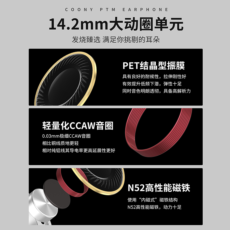 平头塞耳机有线带麦0.78可换线插拔HiFi半入耳原道圆孔耳机TypeC - 图2