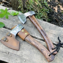 Outdoor Portable Nemann Axe Camping Hand Axe Battle Axe Chopping and Chopping Tomahawk Hand Forged Woodwork Axe on the Hill