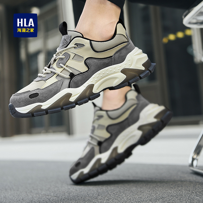 海澜之家男鞋春夏透气防臭男士运动鞋潮牌网面老爹鞋子男百搭潮鞋 - 图2