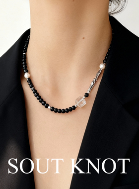 极细黑玛瑙小米珠项链