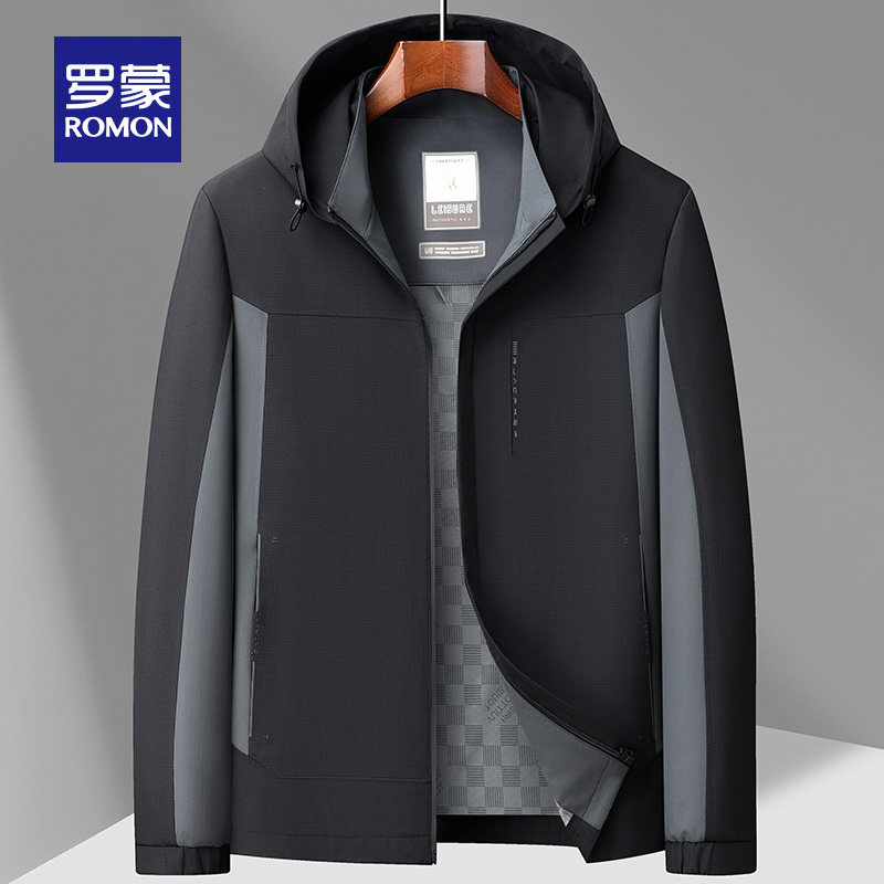 Romon 罗蒙 一衣两穿   男式可拆卸连帽休闲夹克 天猫优惠券折后￥119包邮(￥359-240) 2色可选