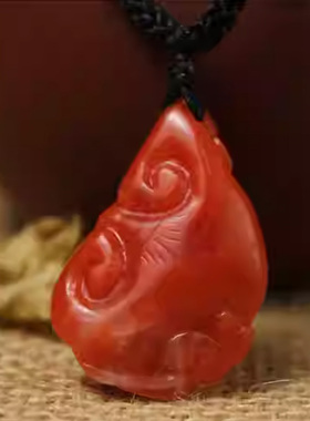 自然无优化保山南红玛瑙挂件