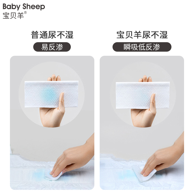 babysheep薄柔舒芯成长裤超薄干爽透气拉拉裤男女宝宝通用尿不湿-图2