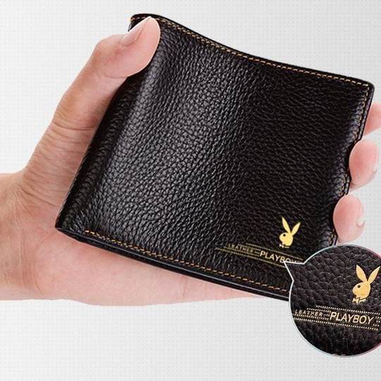 Playboy genuine leather short men's wallet