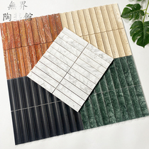 Net red natural marble material concave solid strip shaped moon tooth surface bathroom with background wall tile mosaic