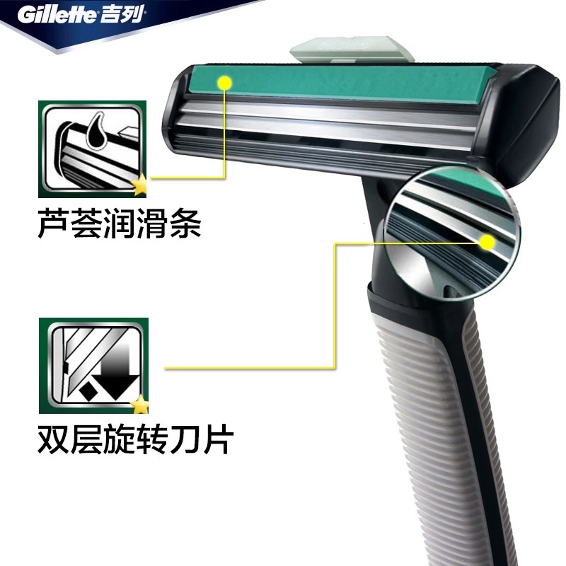 Gillette/吉列威锋双层刀片手动剃须刀旋转式老式刮胡刀非吉利 - 图1